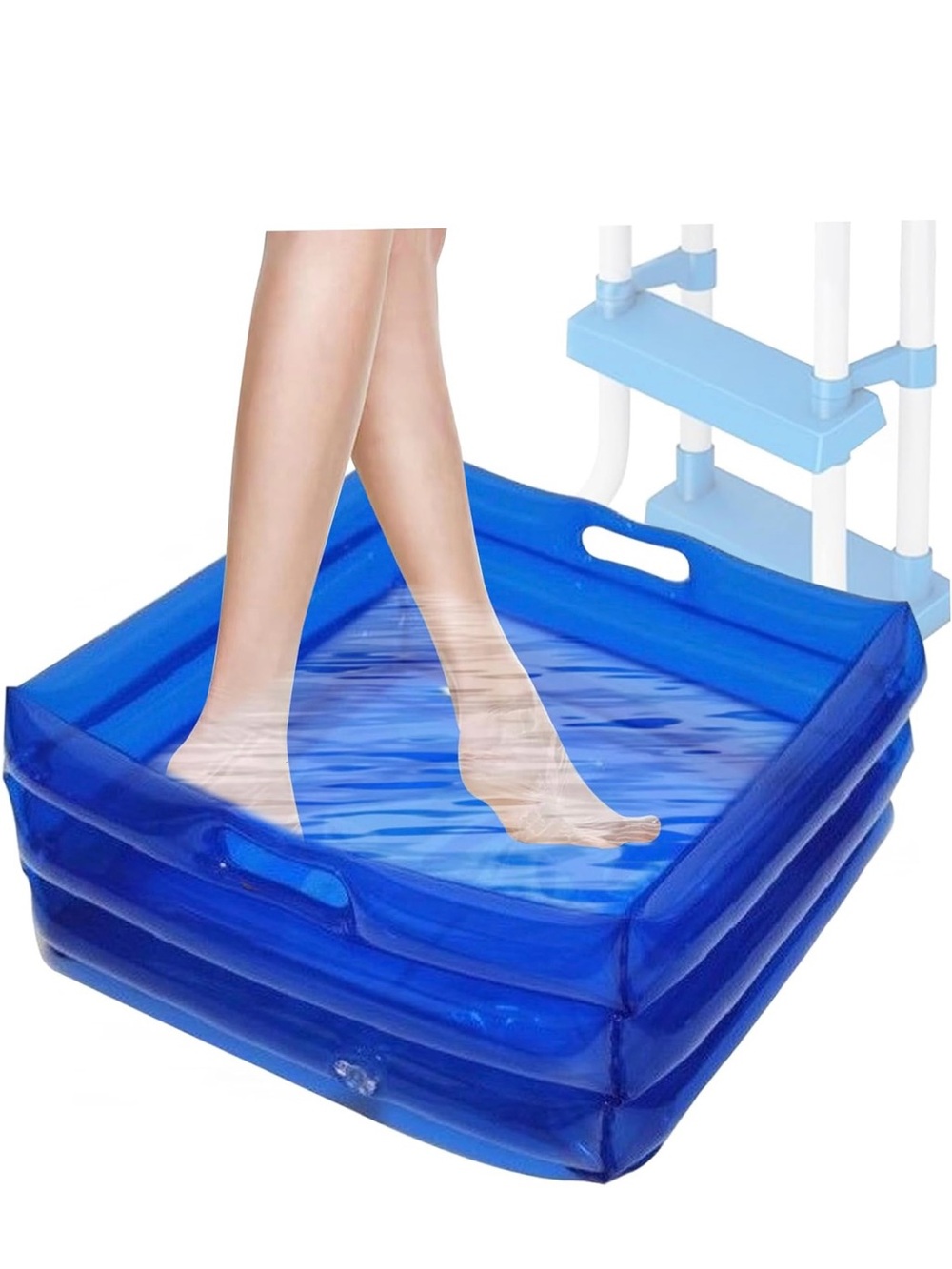 Avon Translucent Blue Inflatable Foot Soak Basin